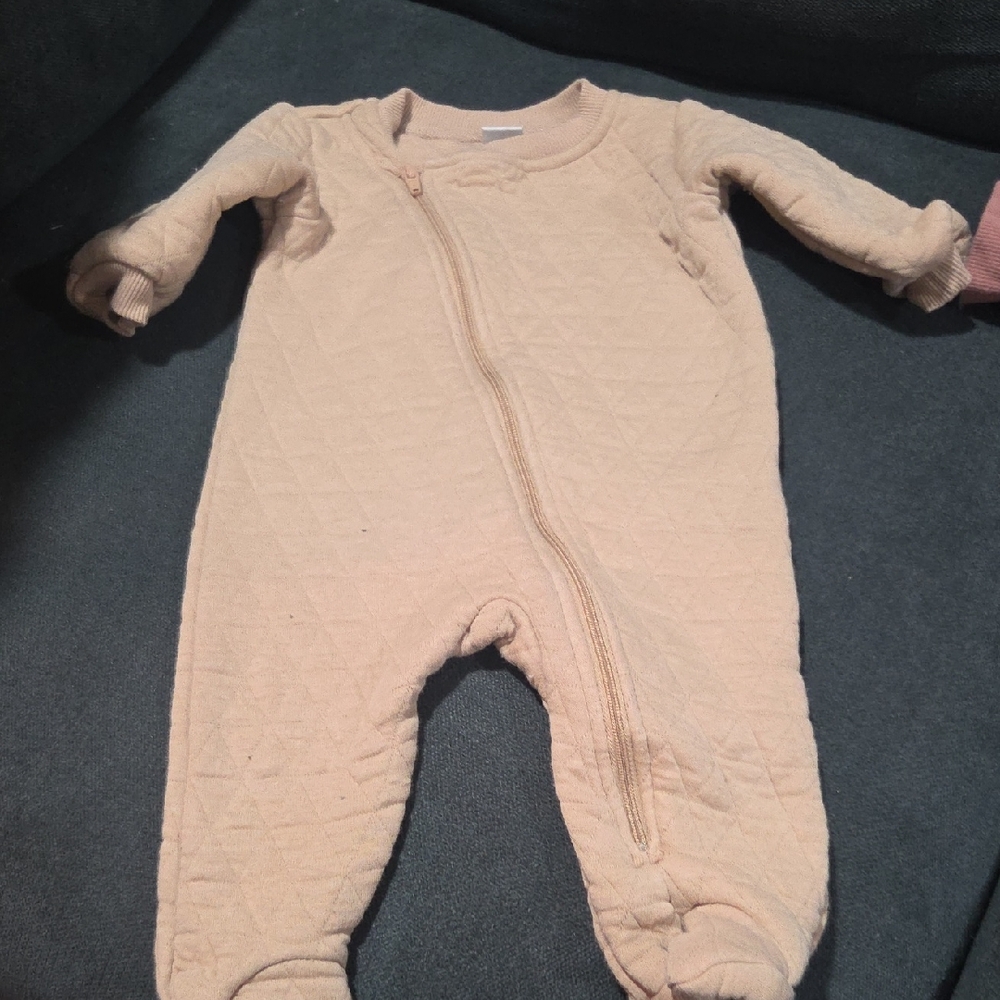 Soft Beige Quilted Kids Footie